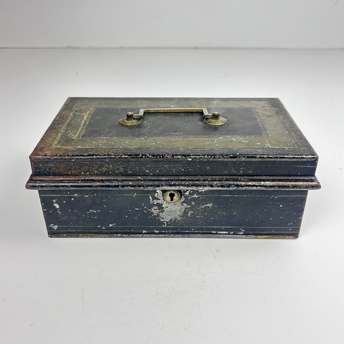 Vintage metal cash tin - cash,