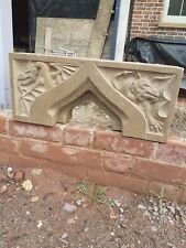 Gothic Stone Tracery Arch, Medieval style Dragon Carving Stone Arch Bespoke. 