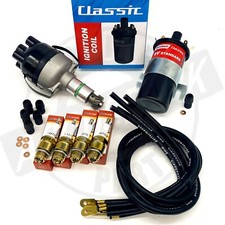 Austin 7 Distributor Ignition Pack,  7/8mm Acorns, Classic 6V Coil, Pos Earth