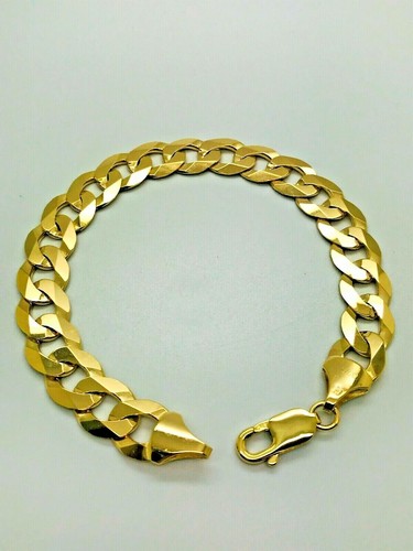 9ct gold curb bracelet - gold,