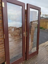 Pair Of Wood Used Patio Doors