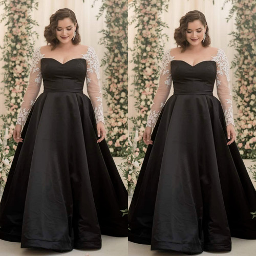 Black gothic wedding dresses - black,