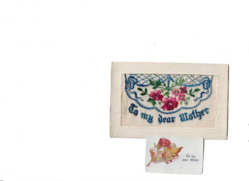 Embroidered silk postcard - 1,