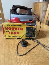 Vintage Toy Iron By Hoover With Stand Can Be Filled With Hot Water Cat 167 1950s