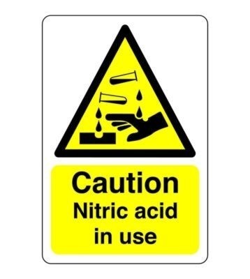 Caution nitric acid use - nitric,