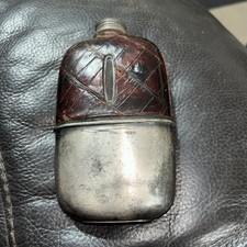 Vintage Glass Hip Flask with