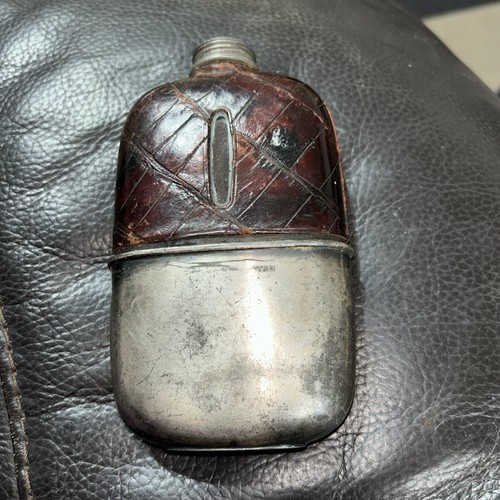 Vintage glass hip flask with - hip,