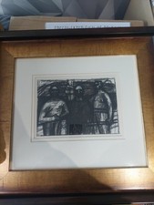 Original Peter Howson Charcoal, "The Excecutioners", Bosnia War