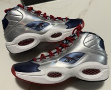 Reebok Question Mid X Adidas Harden Metallic Silver / Blue / Red Sz 12