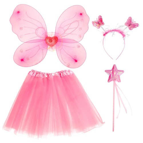 1set pink fairy wings - pink, dress