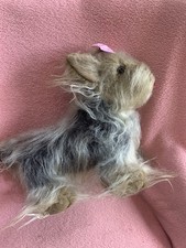 Vintage Lifelike Yorkshire Terrier Dog Plush Soft Toy ~ 14"L X 11"H Approx