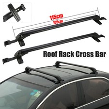 Universal 105cm Lockable Black Aluminium Car Roof Rack Cross Bars Raised Rails
