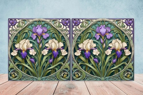 Art nouveau flower iris - art,