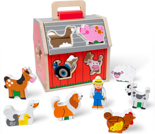 Take along wooden toy barn - wooden,