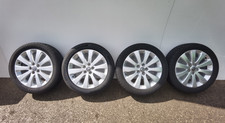 VAUXHALL ASTRA J (DIESEL) 17 INCH ALLOY WHEELS 2 GOOD TYRES 215/50ZR17 13276346