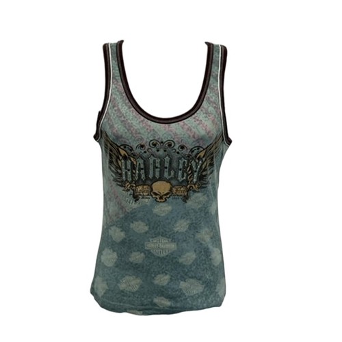 Harley davidson green - tank, top