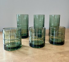 6 Anchor Hocking Tartan Green