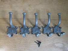 Cast iron Rustic hat & coat hooks vintage old English Victorian retro pegs Retro