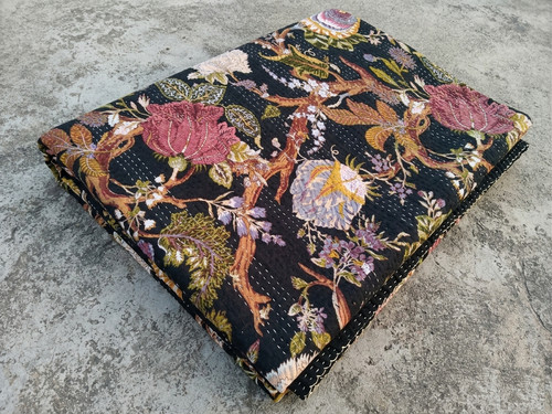 Indian flower printed cotton - indian,