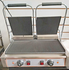 Commercial Electric Double Sided Twin Contact Grill Panini Maker 