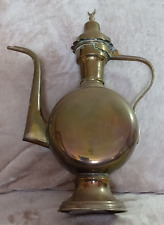 Large vintage Brass Coffee Pot Arabic Asian  possibly Islamic crescent on top