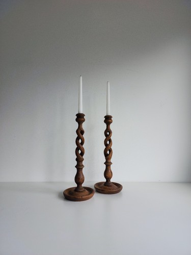 Wooden twisted turned - 2x,