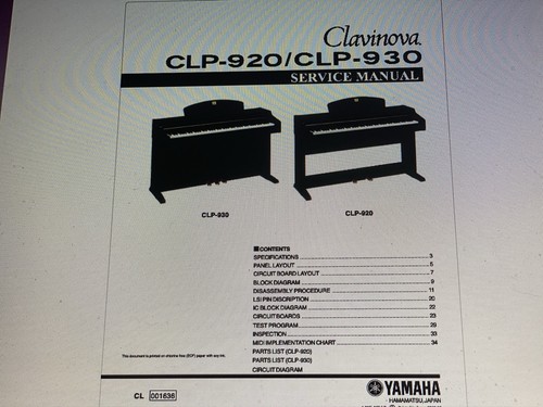 Yamaha clp 920 - clp-920, manual