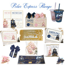 Personalised polar express christmas blue/pinkbox/believebell/banner/certificate