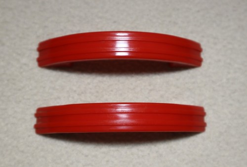 Pair red bakelite drawer - of,