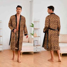 UK Mens Robe Shorts Set Satin