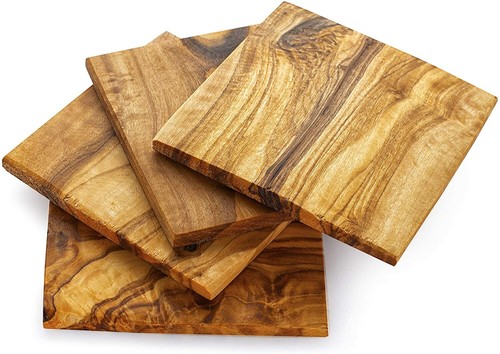 Olive wood coasters set - wood,