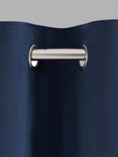 Next Cotton Blackout Thermal Eyelet Curtains NAVY BLUE,  W168 CM Drop 183 CM