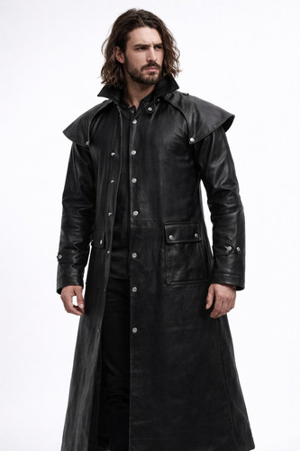 Mens genuine black leather - mens,