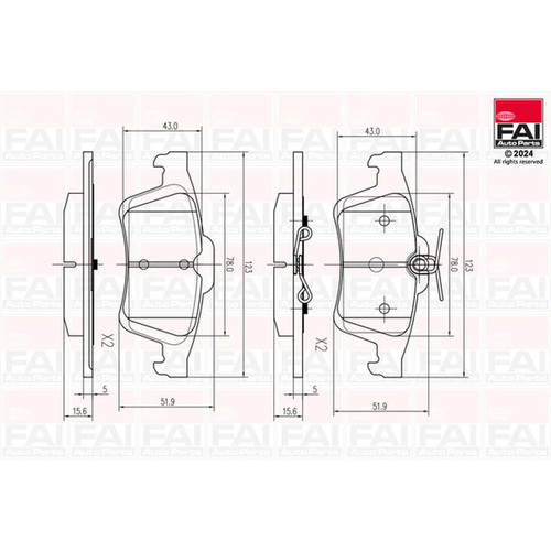 Fai rear brake - set, fits