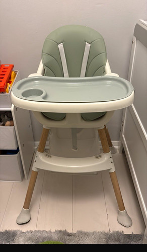 Green white baby high chair - baby,
