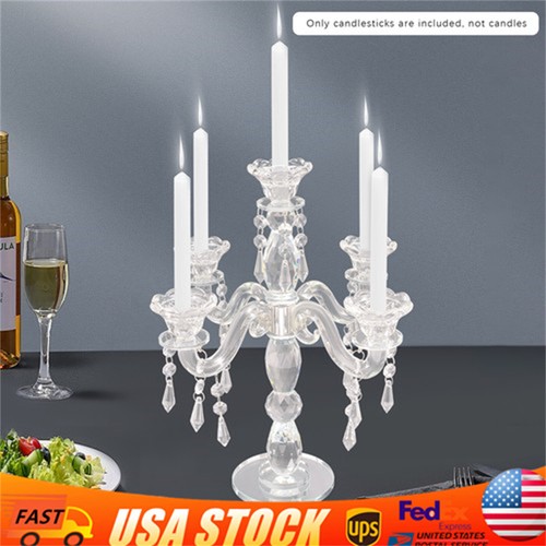 Crystal candle holder - crystal,