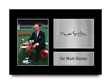 Sir Matt Busby Signed Pre Printed Autograph A4 Photo Gift For Man U Supporter