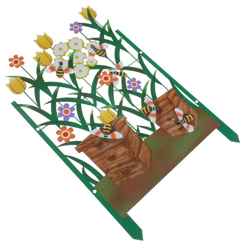 Iron fence border dogs - dogs, rabbits