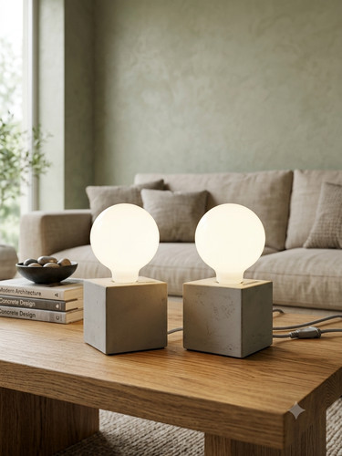 Pair goodhome concrete cube - of,