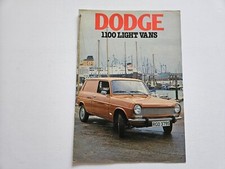 DODGE SIMCA 1100 VAN SALES BROCHURE 1977 1978