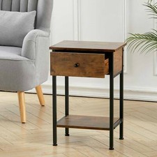 Industrial Wooden Side Table Hall Console Table Sofa End Coffee Table Nightstand