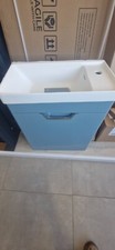 Blue Sonas Wall Mount Vanity With Single Hole Sink 530w 280d 600h Cut on 1 side