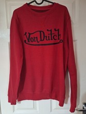vintage 90s von Dutch sweatshirt jumper red szL