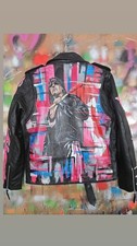 Bret Hart handpainted One Of a Kind leather Jacket WWE WWF Wrestling 