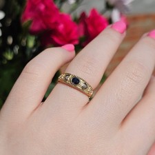 9ct gold diamond and sapphire - 9ct,
