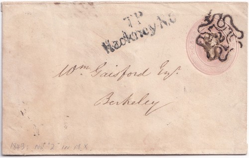 1843 embossed postal - 1843,