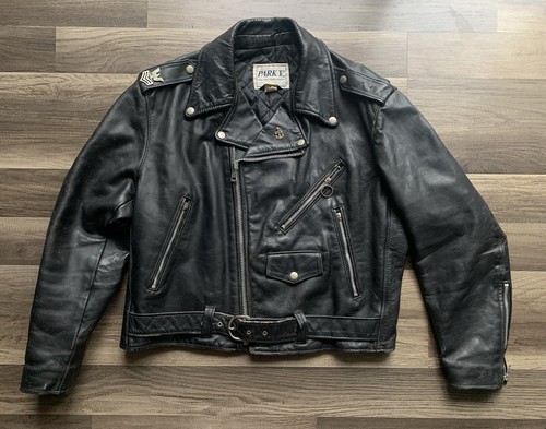 Vtg park leather biker punk - biker,