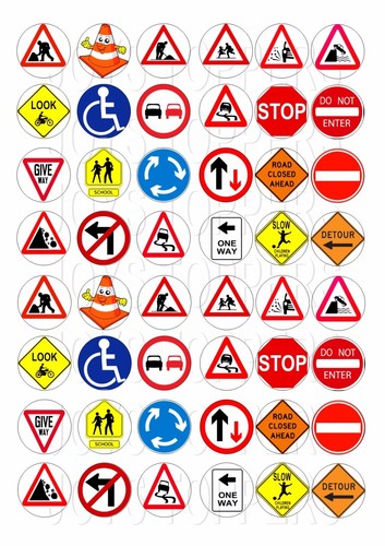 Road traffic signs cupcake - ,
