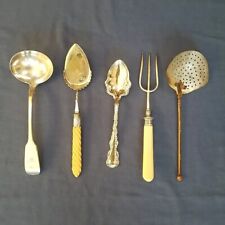 Vintage kitchen utensils vintage metal spoon fork vintage cake slicer 5 pieces