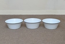3x old white enameled washing